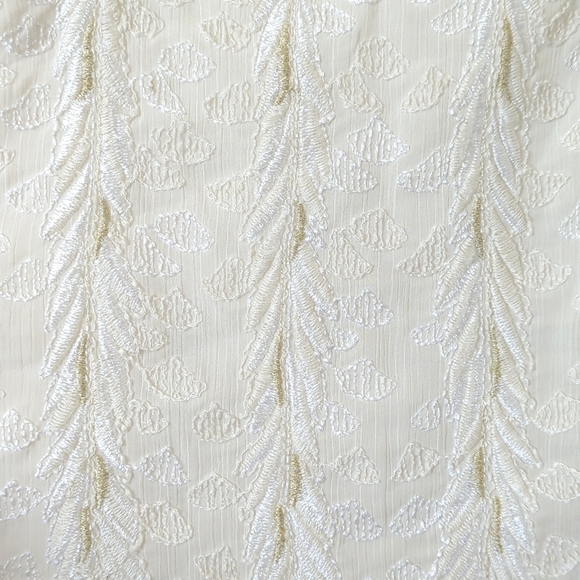 Tiny Anthropologie Jasmine Vine Embroidered Split Scoop Neck Peasant Top Ivory M - Picture 7 of 13